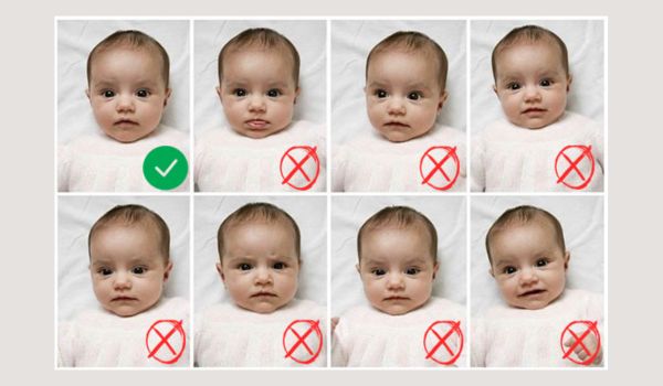 Infant passport photo example